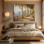 Seaside Colonnade Mediterranean Architecture Wall Art Canvas Print - Image 9