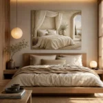 Canopy Sea View Serene Neutral Bedroom Wall Art Canvas Print - Image 10