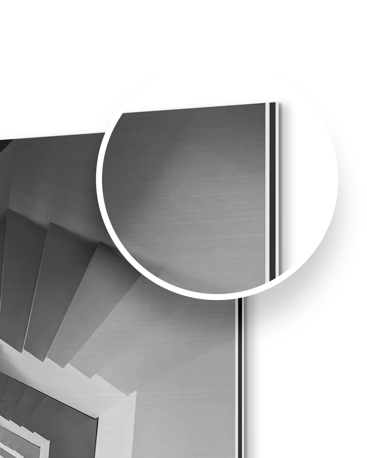 Aluminum metal print surface detail for modern wall art