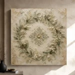 Laurel Blossom Wreath Botanical Bedroom Wall Art Canvas Print - Image 12