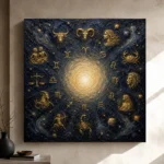 Golden Zodiac Constellation Zodiac Wall Art Canvas Print - Image 12