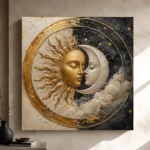 Celestial Embrace Sun and Moon Wall Art Canvas Print - Image 12