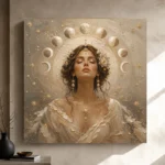 Lunar Bloom Celestial Feminine Wall Art Canvas Print - Image 12