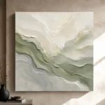 Sage Horizon Flow Fluid Abstract Wall Art Canvas Print - Image 11