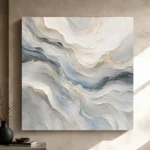 Blue Strata Fluid Abstract Wall Art Canvas Print - Image 11