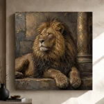 Stone Throne Lion Wall Art Canvas Print - Image 11