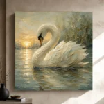 Sunset Swan Bird Wall Art Canvas Print - Image 11