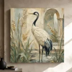 Red Crowned Crane Bird Wall Art Canvas Print - Image 11