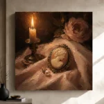 Candlelit Cameo Romantic Bedroom Wall Art Canvas Print - Image 12
