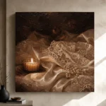 Lace and Pearls Romantic Bedroom Wall Art Canvas Print - Image 12