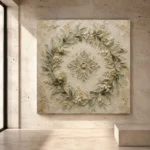 Laurel Blossom Wreath Botanical Bedroom Wall Art Canvas Print - Image 4