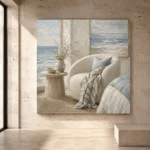 Ocean Reading Chair Coastal Bedroom Wall Art Canvas Print - Image 4