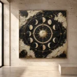 Celestial Lunar Calendar Moon Phase Wall Art Canvas Print - Image 4