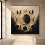 Celestial Crescent Orbit Moon Phase Wall Art Canvas Print - Image 4