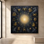 Golden Zodiac Constellation Zodiac Wall Art Canvas Print - Image 4