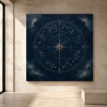 Celestial Compass Wheel Constellation Wall Art Canvas Print - Image 4