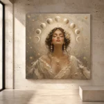 Lunar Bloom Celestial Feminine Wall Art Canvas Print - Image 4