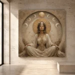 Moon Sanctuary Celestial Feminine Wall Art Canvas Print - Image 4