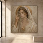 Veiled Moon Muse Celestial Feminine Wall Art Canvas Print - Image 4