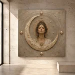 Lunar Oracle Celestial Feminine Wall Art Canvas Print - Image 4