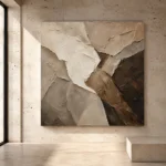 Fragmented Earth Textured Abstract Wall Art Canvas Print - Image 3