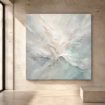 Aqua Bloom Fluid Abstract Wall Art Canvas Print - Image 3