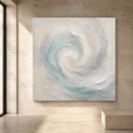 Aqua Spiral Fluid Abstract Wall Art Canvas Print - Image 3