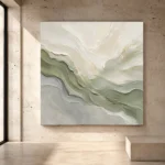 Sage Horizon Flow Fluid Abstract Wall Art Canvas Print - Image 3