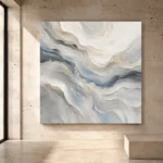 Blue Strata Fluid Abstract Wall Art Canvas Print - Image 3