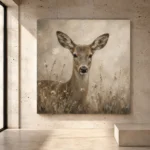 Soft Doe Wildlife Portrait Wall Art Canvas Print - Image 3