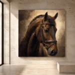Bridled Chestnut Horse Wall Art Canvas Print - Image 3