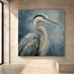 Blue Heron Portrait Bird Wall Art Canvas Print - Image 3