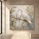 White Doves Bird Wall Art Canvas Print - Image 3