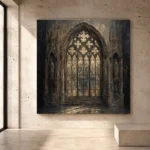 Stained Glass Sanctuary Gothic Architecture Wall Art Canvas Print - Image 3