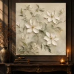 Ivory Clematis Vine Botanical Bedroom Wall Art Canvas Print - Image 5