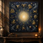 Golden Zodiac Constellation Zodiac Wall Art Canvas Print - Image 5