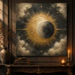 Solar Eclipse Sun and Moon Wall Art Canvas Print - Image 5