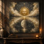 Celestial Reflection Sun and Moon Wall Art Canvas Print - Image 5