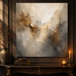 Smoky Gilded Lumen Gold Abstract Wall Art Canvas Print - Image 4