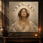 Lunar Bloom Celestial Feminine Wall Art Canvas Print - Image 5