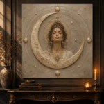 Lunar Oracle Celestial Feminine Wall Art Canvas Print - Image 5