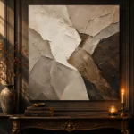 Fragmented Earth Textured Abstract Wall Art Canvas Print - Image 4
