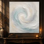 Aqua Spiral Fluid Abstract Wall Art Canvas Print - Image 4