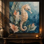 Coral Garden Seahorse Sea Life Wall Art Canvas Print - Image 4