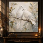 White Doves Bird Wall Art Canvas Print - Image 4