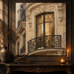 Ornate Window Parisian Architecture Wall Art Canvas Print - Image 4