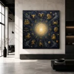 Golden Zodiac Constellation Zodiac Wall Art Canvas Print - Image 6