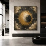 Solar Eclipse Sun and Moon Wall Art Canvas Print - Image 6