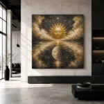 Celestial Reflection Sun and Moon Wall Art Canvas Print - Image 6