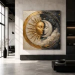 Celestial Embrace Sun and Moon Wall Art Canvas Print - Image 6